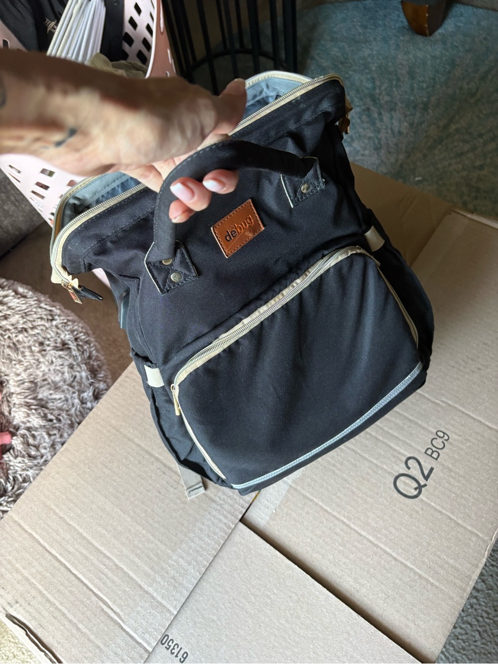 Diaper bag backpack portable changing station